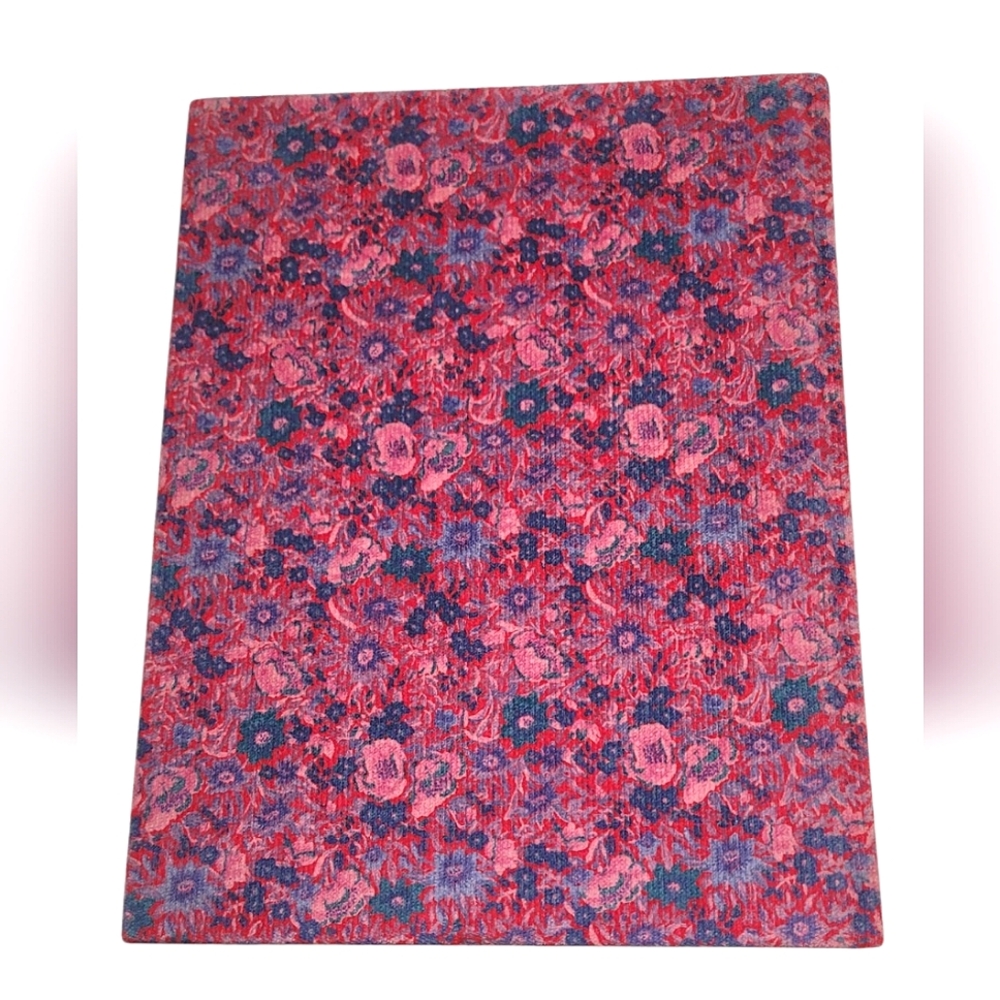 Vintage Notebook Journal Floral Pink and Blue Fabric Cover